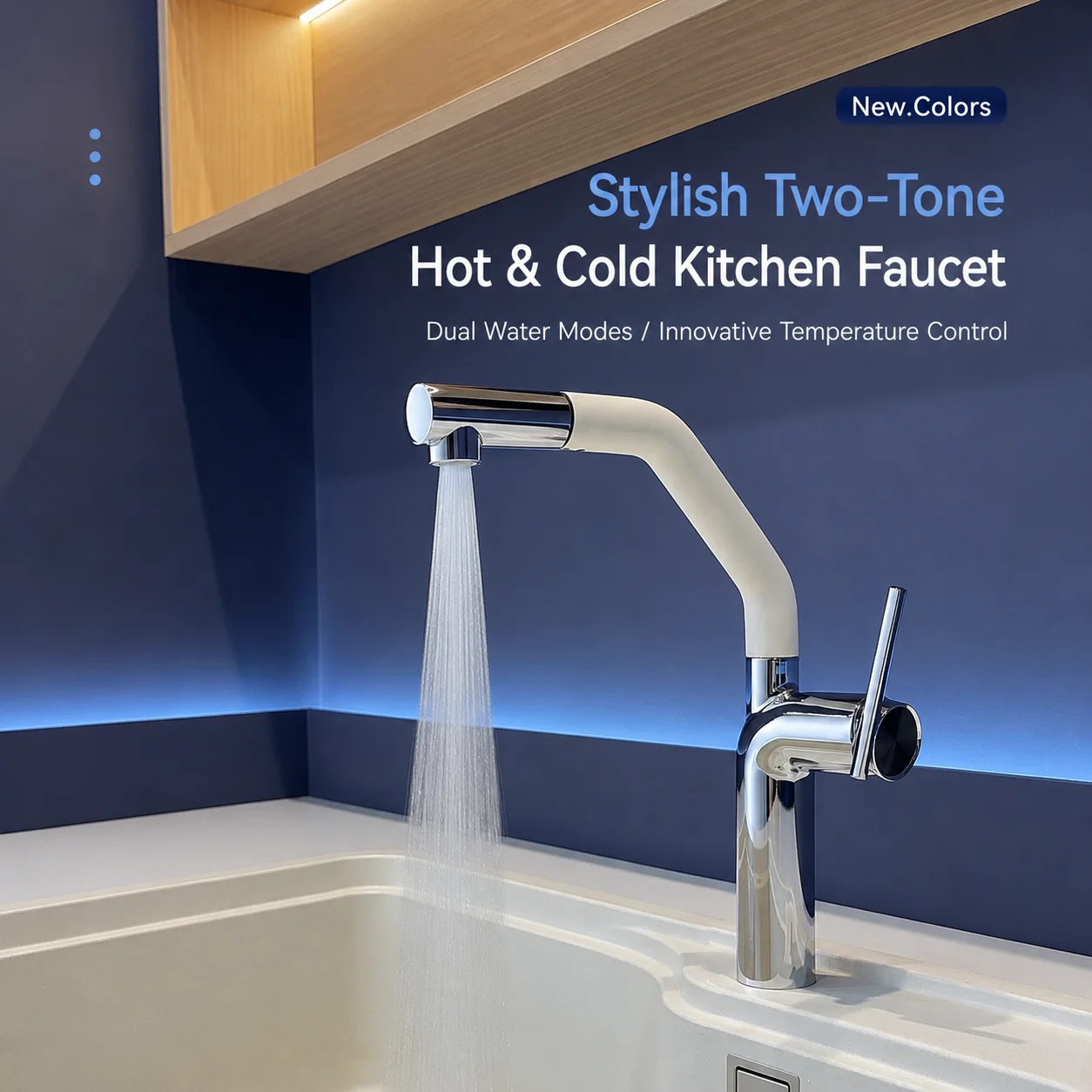 Pull Out Kitchen Faucet 360 Swivel Two-Tone Hot Cold Mixer Tap 2 Modes Splashproof Water Sink Crane
Pull Out Kitchen Faucet 360 Swivel Two-Tone Hot Cold Mixer Tap 2 Modes Splashproof Water Sink Crane