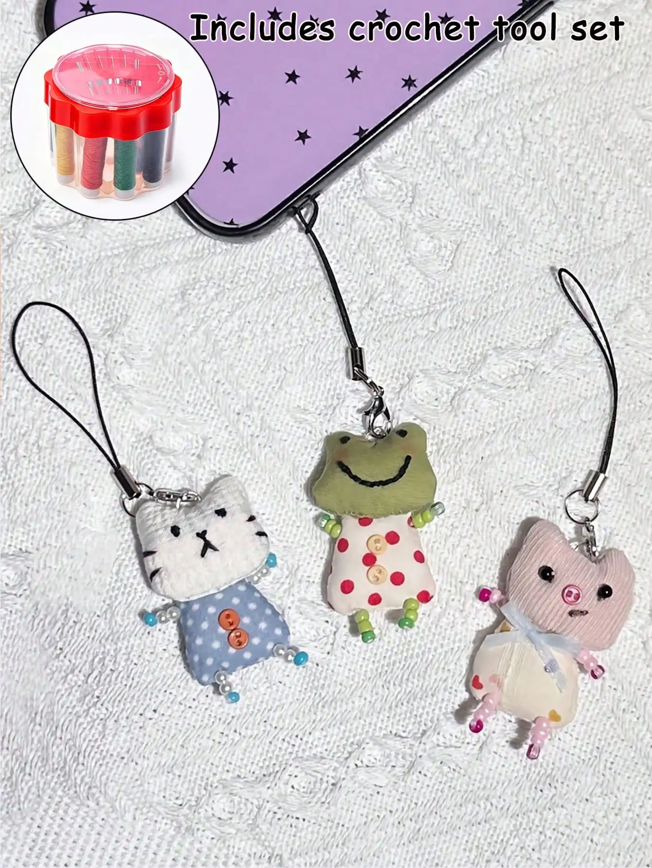 Cute Frog, Pig, Rabbit Phone Chain Handmade Beaded Keychain Accessories DIY Handmade Animal Pendant Jewelry Y2K Aesthetic Unique Lanyard Bag Charm, Can Be Hand-Sewn With Name Or Mark On Pendant, Unique Lanyard, Bag Charm, Perfect Gift For Best Friend, Cro
Cute Frog, Pig, Rabbit Phone Chain Handmade Beaded Keychain Accessories DIY Handmade Animal Pendant Jewelry Y2K Aesthetic Unique Lanyard Bag Charm, Can Be Hand-Sewn With Name Or Mark On Pendant, Unique Lanyard, Bag Charm, Perfect Gift For Best Friend, Cro