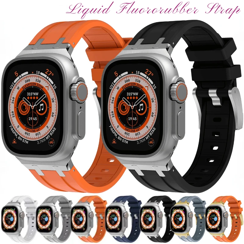 Liquid Fluororubber Strap For Apple Watch Ultra/2 10 9 8 7 45mm Modification Kit Wristband For iWatch Series 6 5 4 SE 44mm Belt
Liquid Fluororubber Strap For Apple Watch Ultra/2 10 9 8 7 45mm Modification Kit Wristband For iWatch Series 6 5 4 SE 44mm Belt