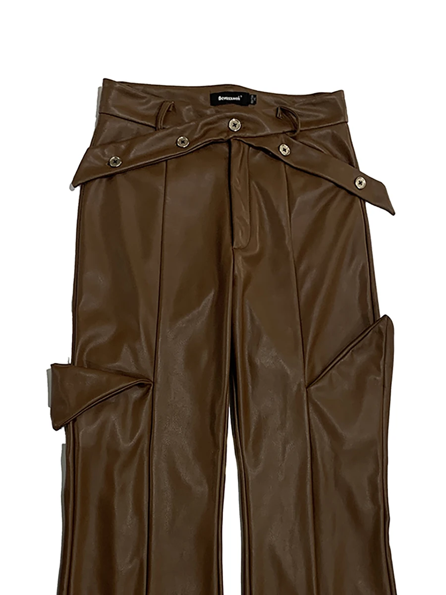 Spring Autumn Long Baggy Soft Brown Pu Leather Wide Leg Deconstruction Pants Men Luxury Designer Punk Style Emo Clothes Trousers
Spring Autumn Long Baggy Soft Brown Pu Leather Wide Leg Deconstruction Pants Men Luxury Designer Punk Style Emo Clothes Trousers