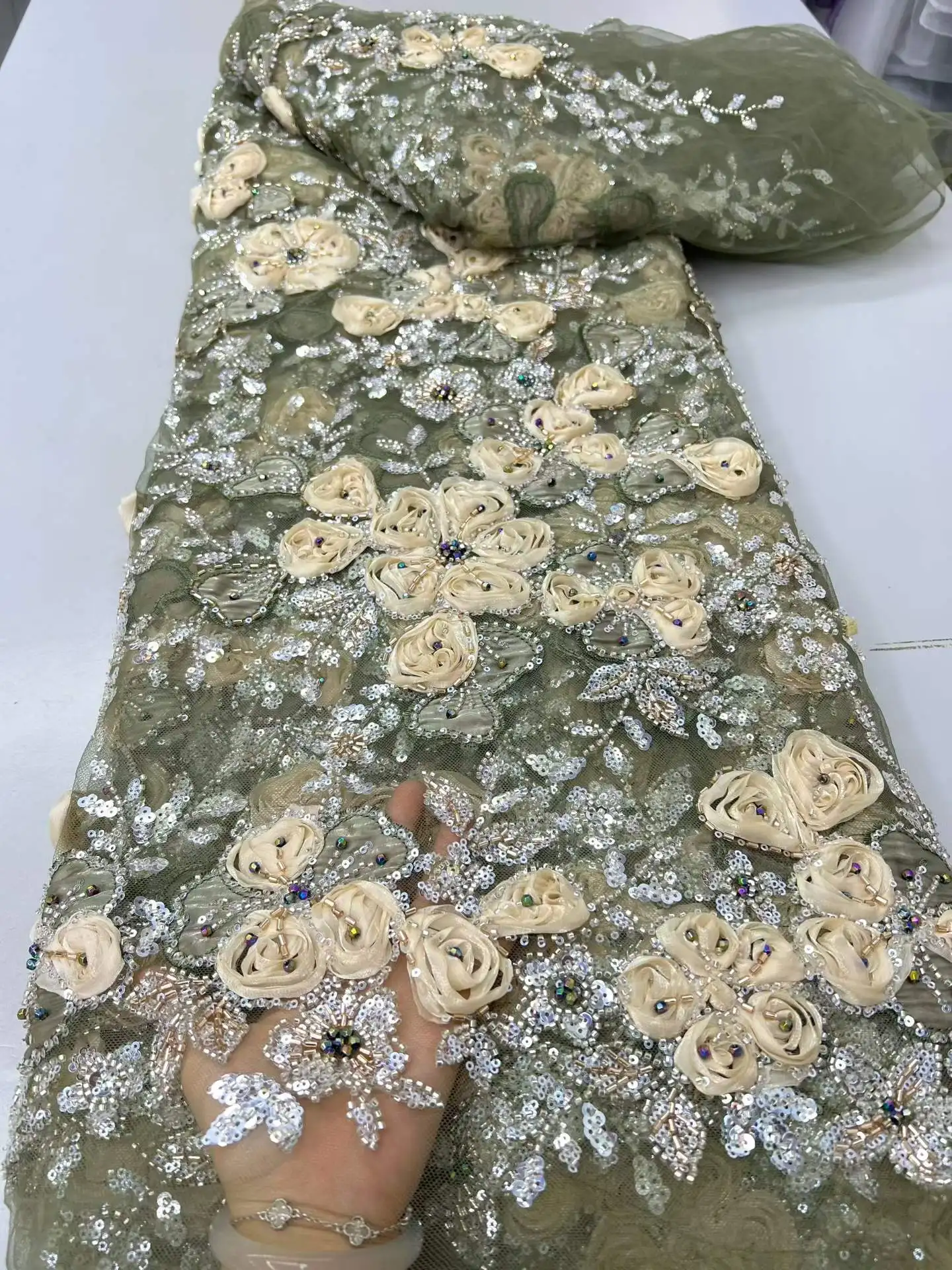 2026 Nigerian High Quality 3D Applique Tulle Lace Fabric Sequins For Bride Dresses Beads Embroidery African Net Cloth for Sewing
2026 Nigerian High Quality 3D Applique Tulle Lace Fabric Sequins For Bride Dresses Beads Embroidery African Net Cloth for Sewing