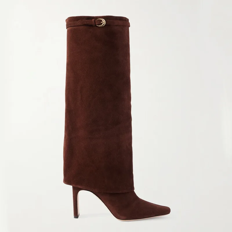Women's Leather Knee High Boots Pointed Toe High Heel Fashion Buckle Detail Stylish Party Daily Wear Autumn/Winter Footwear
Women's Leather Knee High Boots Pointed Toe High Heel Fashion Buckle Detail Stylish Party Daily Wear Autumn/Winter Footwear 