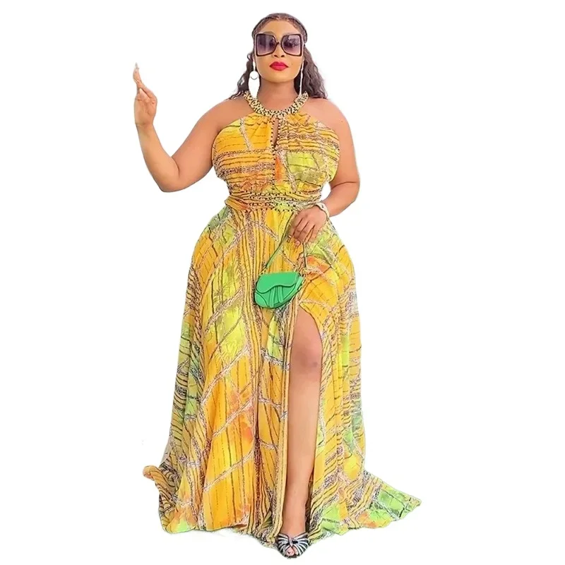 Elegant African Dresses for Women 2025 New Fashion Sleeveless Chiffon Maxi Long Dress Casual Loose Solid Beach Outfits Robe
Elegant African Dresses for Women 2025 New Fashion Sleeveless Chiffon Maxi Long Dress Casual Loose Solid Beach Outfits Robe