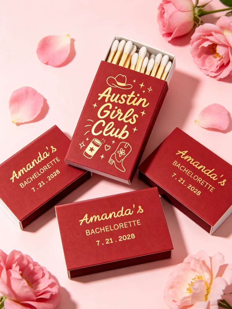Last Rodeo Western Bachelorette Matchboxes, Personalized Austin Girls Club Favors
Last Rodeo Western Bachelorette Matchboxes, Personalized Austin Girls Club Favors