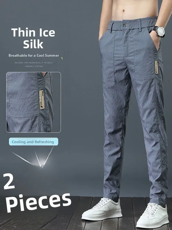 Summer Thin Elastic Ice Silk Men's Slim Fit Cool Qui Dry Breathable Straight Leg Pants Wear Resistant Casual Trousers
Summer Thin Elastic Ice Silk Men's Slim Fit Cool Qui Dry Breathable Straight Leg Pants Wear Resistant Casual Trousers