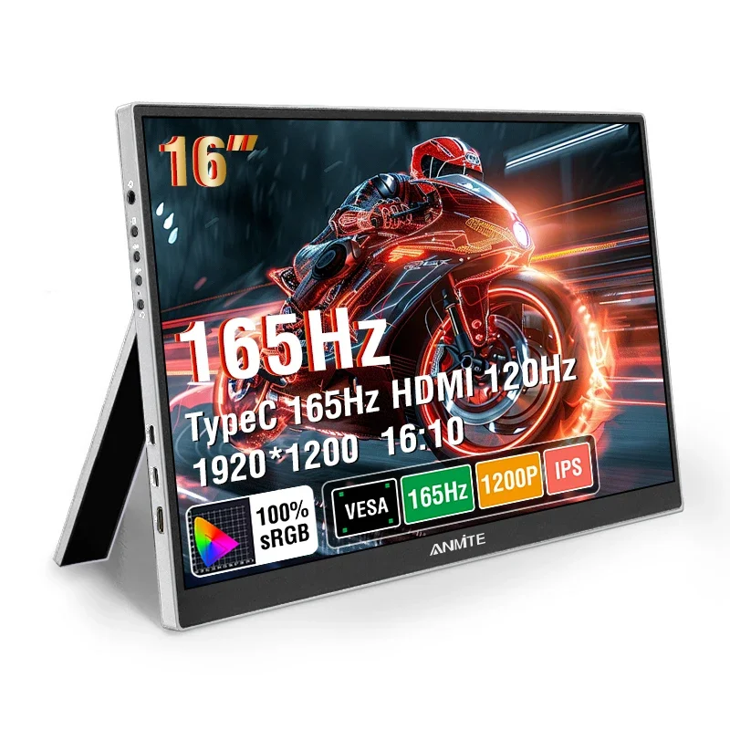 16" 144Hz Portable Monitor 1920*1200 Resolution, 100% sRGB, 300Cd/m² brightness, suitable for laptops, mobile phones
16" 144Hz Portable Monitor 1920*1200 Resolution, 100% sRGB, 300Cd/m² brightness, suitable for laptops, mobile phones