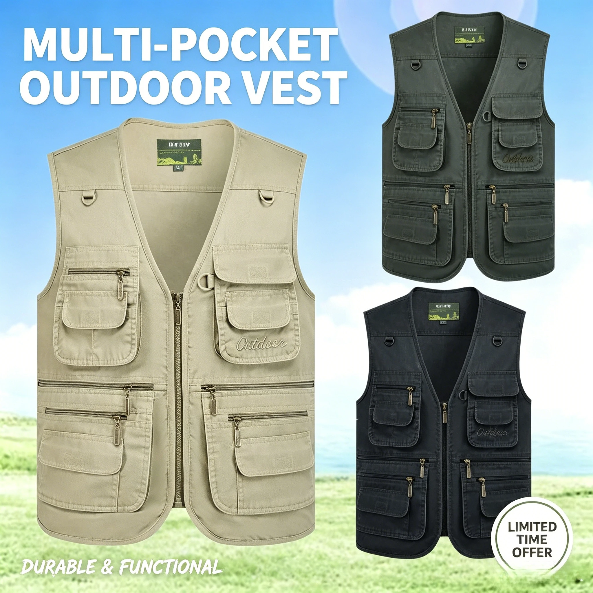 Multi Pocket Men's Vest Zipper Sleeveless Jacket Male Spring Big Size Travel Fishing Work Outdoor Tactical Plus Large 10XL 9XL
Multi Pocket Men's Vest Zipper Sleeveless Jacket Male Spring Big Size Travel Fishing Work Outdoor Tactical Plus Large 10XL 9XL