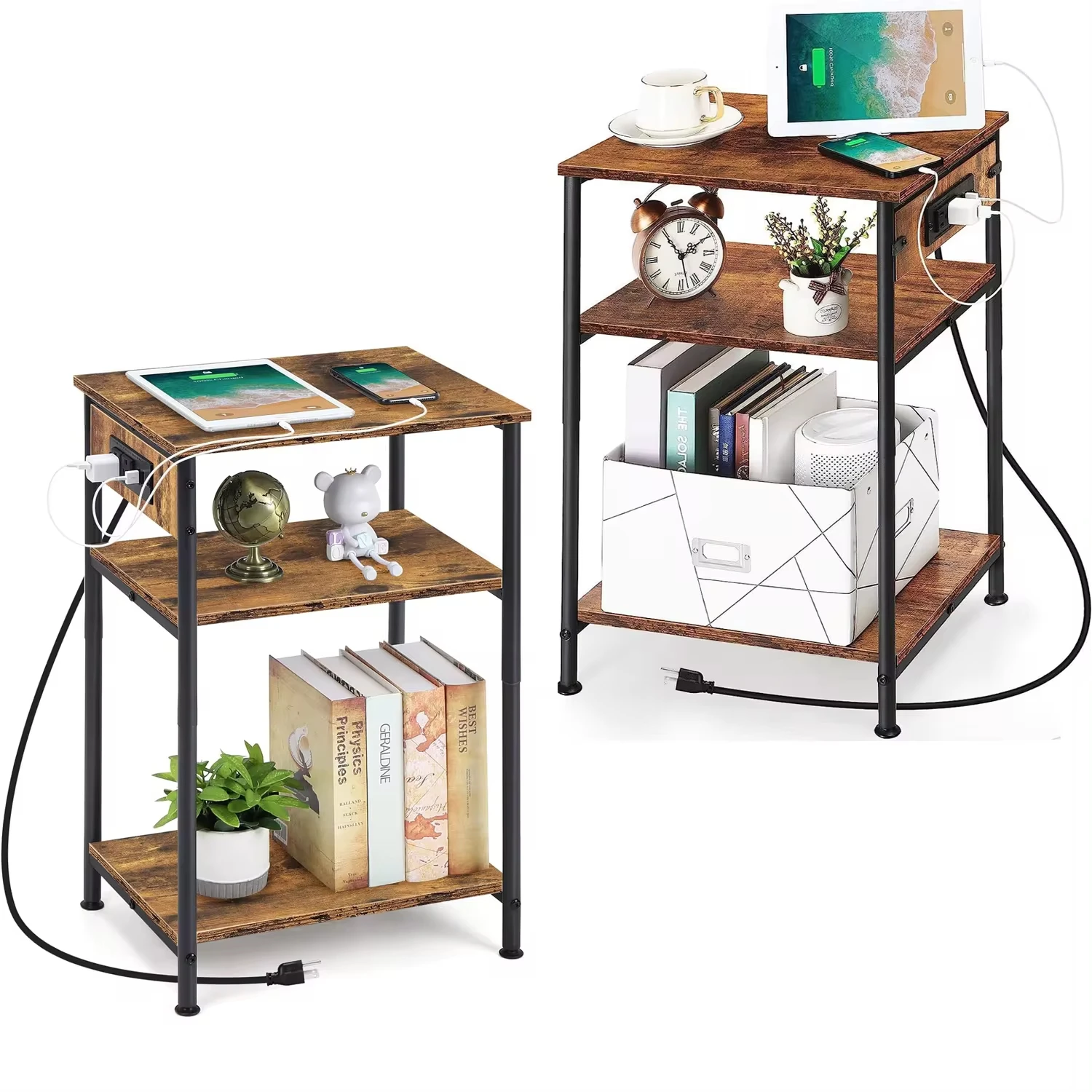 Set of 2 Nightstand with Charging Station,3-Tire Side End Table with USB Ports and Outlets Bedside Table
Set of 2 Nightstand with Charging Station,3-Tire Side End Table with USB Ports and Outlets Bedside Table
