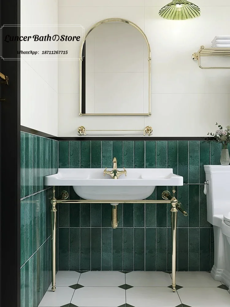 French Retro Freestanding Ceramic Wash Basin With Metal Support Bracket For Homestay Bathroom
French Retro Freestanding Ceramic Wash Basin With Metal Support Bracket For Homestay Bathroom