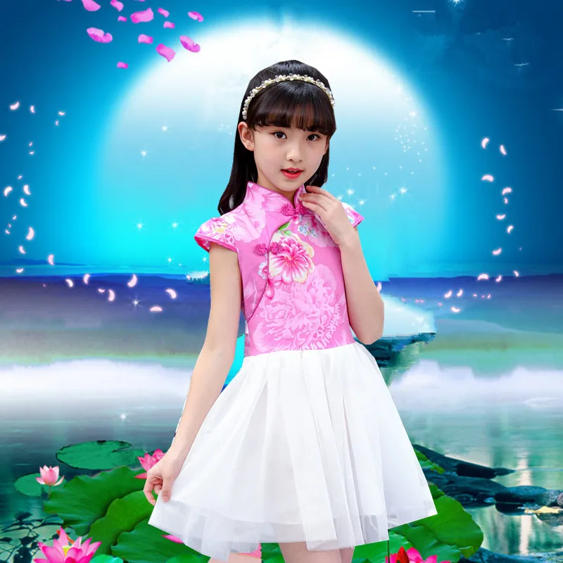Printed White Gauze Dress Wedding Embroidery Dresses Styles Chinese Cheongsams For Girls Traditional Chinese Dress For Children
Printed White Gauze Dress Wedding Embroidery Dresses Styles Chinese Cheongsams For Girls Traditional Chinese Dress For Children