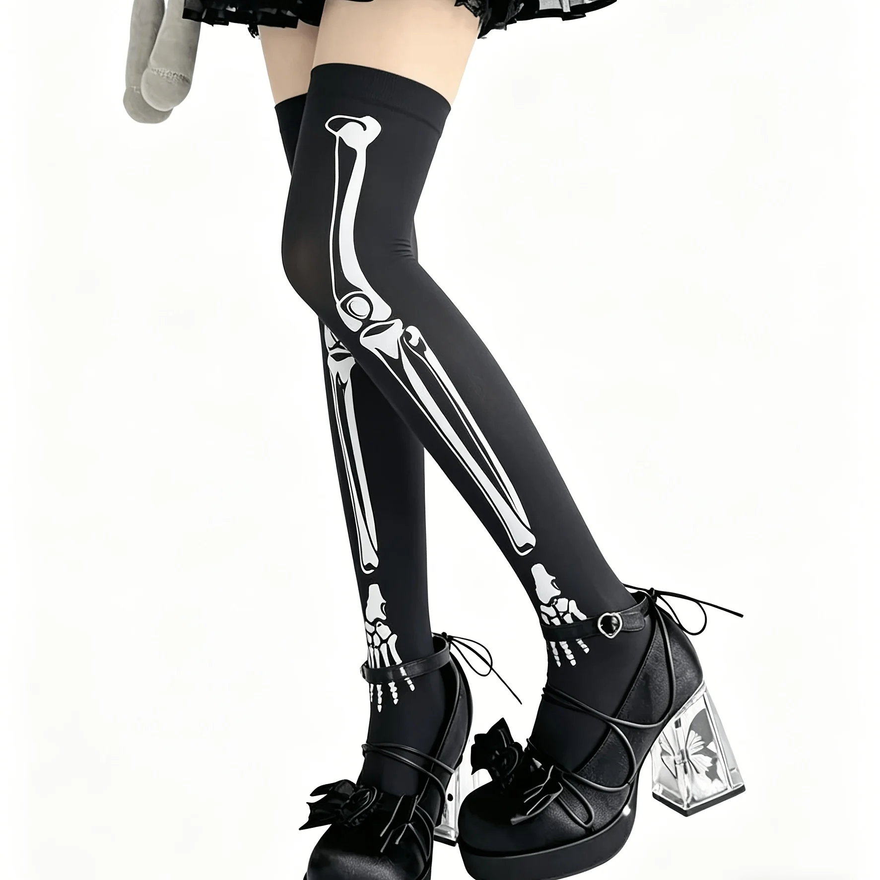 Halloween skeleton print stockings, dark personalized thigh socks, party cosplay
Halloween skeleton print stockings, dark personalized thigh socks, party cosplay