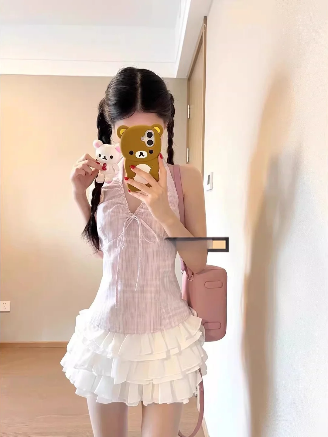 Sweet Pink Striped Neck Hanging Strap Vest Women Summer Super Cute Drawstring Top Fluffy Short Skirt Set Fashionable Casual O...
Sweet Pink Striped Neck Hanging Strap Vest Women Summer Super Cute Drawstring Top Fluffy Short Skirt Set Fashionable Casual O...