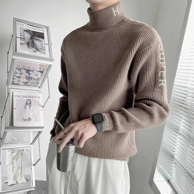 Laid-ba High-End Knitted Sweater Men's Loose High-ne Knit Base irt Autumn Winter 2024 New Korean Sle Casual Faion
Laid-ba High-End Knitted Sweater Men's Loose High-ne Knit Base irt Autumn Winter 2024 New Korean Sle Casual Faion