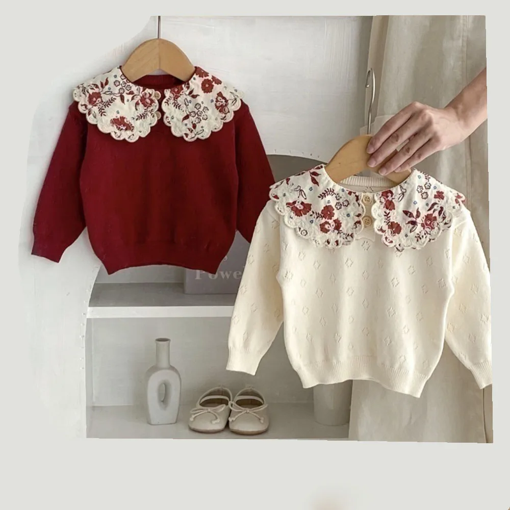 0-3T Baby's 100% Pure Cotton Knitted Sweater Spring Autumn Sweet Embroidered Lace Edge Doll Collar Design Lining Sweater
0-3T Baby's 100% Pure Cotton Knitted Sweater Spring Autumn Sweet Embroidered Lace Edge Doll Collar Design Lining Sweater