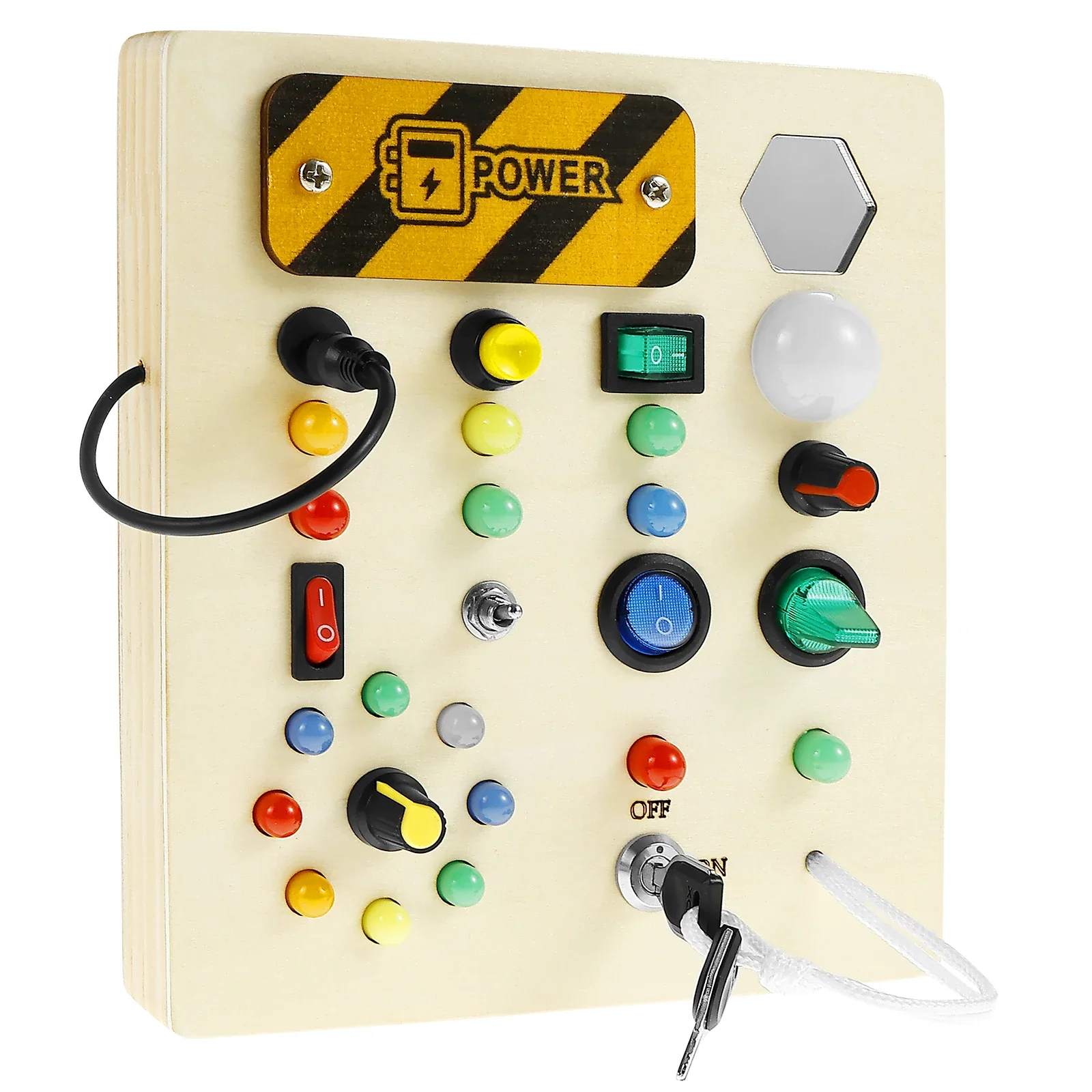 Kids Busy Board with LED Light Up Switch Wooden Children's Sensory Training Toys Toddler Early Education Toy for 2-4 Years Old
Kids Busy Board with LED Light Up Switch Wooden Children's Sensory Training Toys Toddler Early Education Toy for 2-4 Years Old