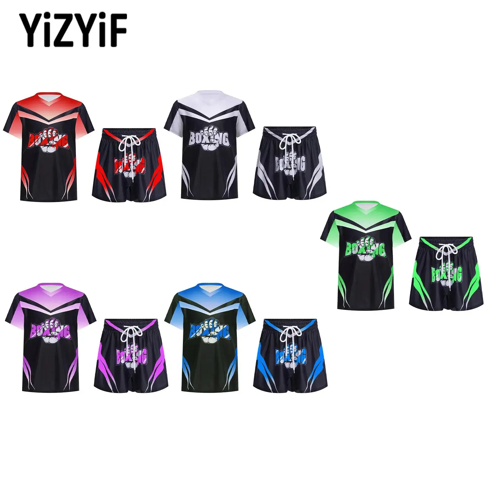 New Style Boys Boxing Training Outfit Short Sleeve T-shirt with Shorts Breathable Martial Arts Kickboxing Fight Costumes Outfits
New Style Boys Boxing Training Outfit Short Sleeve T-shirt with Shorts Breathable Martial Arts Kickboxing Fight Costumes Outfits