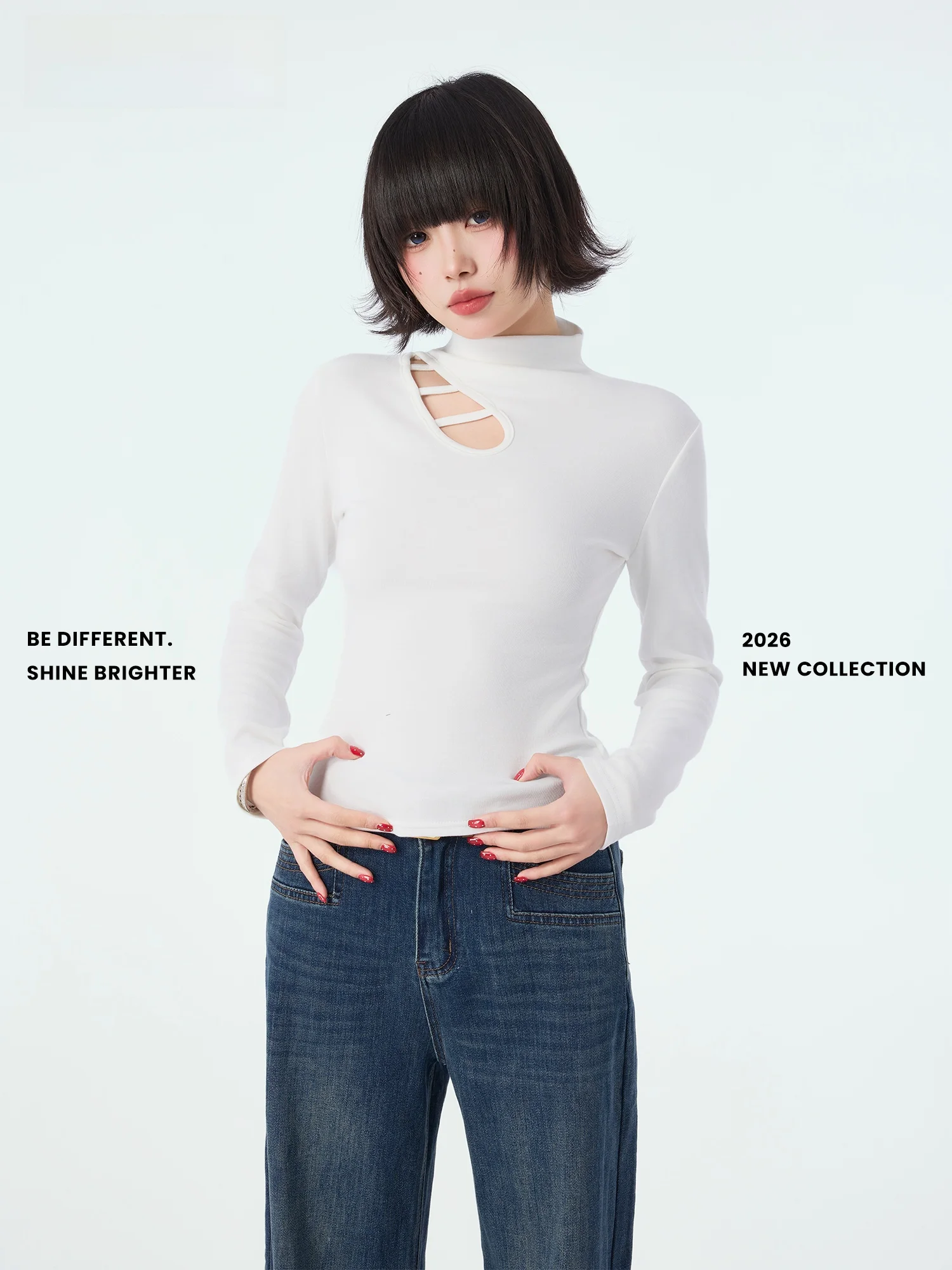 Didimax Spring New Sle Women's Slim Fit Hollow out Base irt High Collar Retro Hot Girl Pure Color Knitted Top
Didimax Spring New Sle Women's Slim Fit Hollow out Base irt High Collar Retro Hot Girl Pure Color Knitted Top
