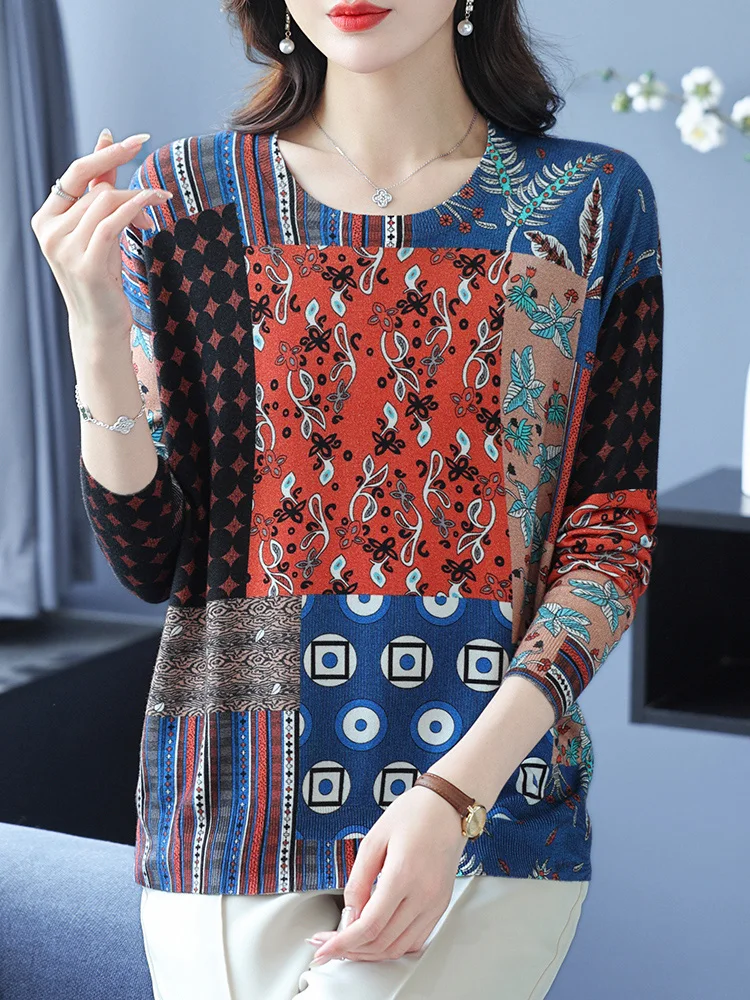Geometry Print Sweaters Autumn Spring Soft O Neck Knitwears Pullover Pull Femme Female Casual Jumper Long Sleeve Women's Sweater
Geometry Print Sweaters Autumn Spring Soft O Neck Knitwears Pullover Pull Femme Female Casual Jumper Long Sleeve Women's Sweater