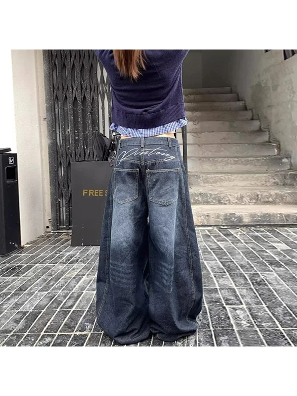 plus Size American Retro Wide Leg Jeans Women Loose Floor-Length Pants Spring Autumn plus Size Design Sensation Slimming Effect
plus Size American Retro Wide Leg Jeans Women Loose Floor-Length Pants Spring Autumn plus Size Design Sensation Slimming Effect