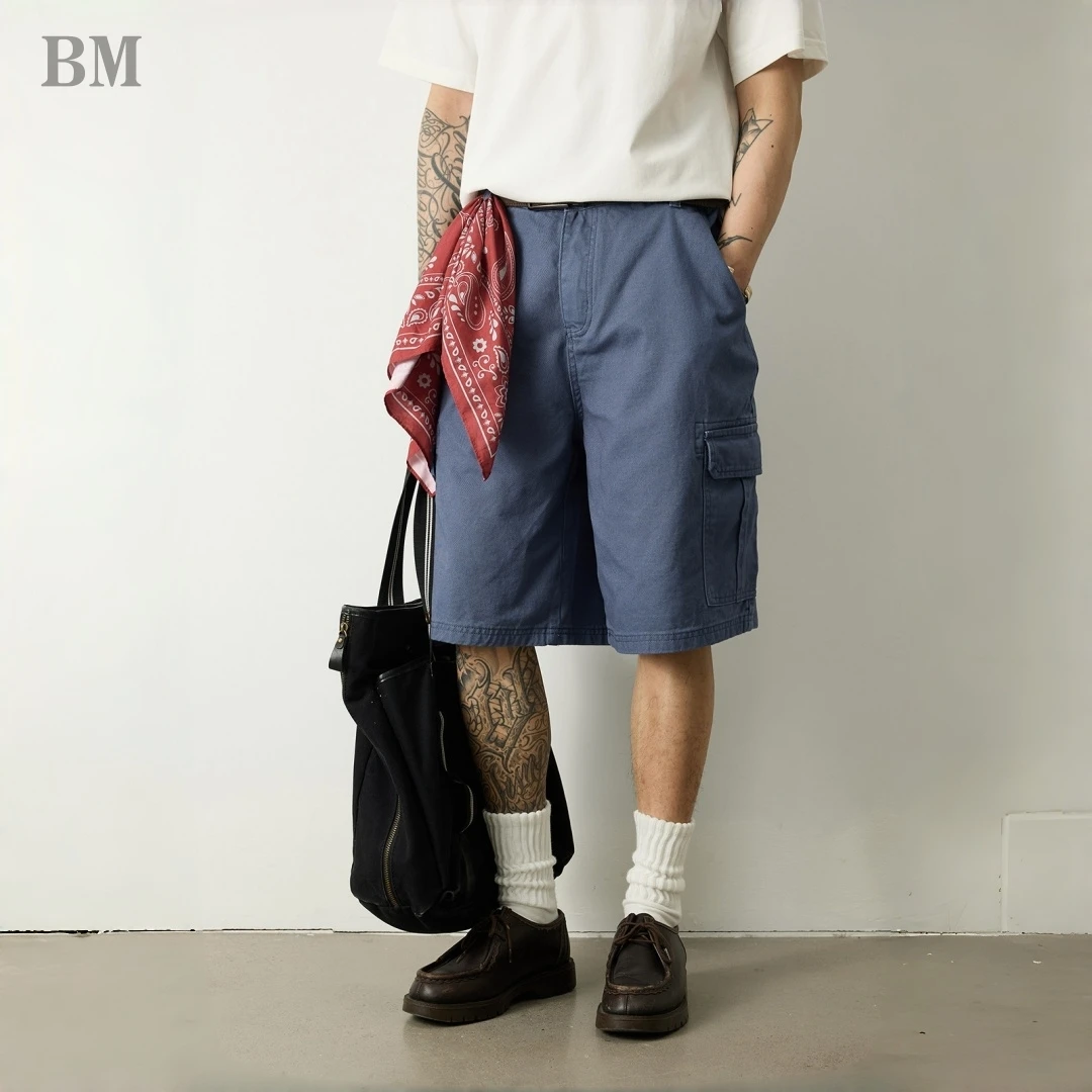 Unisex Cotton Washed Cargo Shorts Multi Pockets Mid Length Loose Fit Vintage Blue Casual High Quality Versatile Summer Trendy
Unisex Cotton Washed Cargo Shorts Multi Pockets Mid Length Loose Fit Vintage Blue Casual High Quality Versatile Summer Trendy