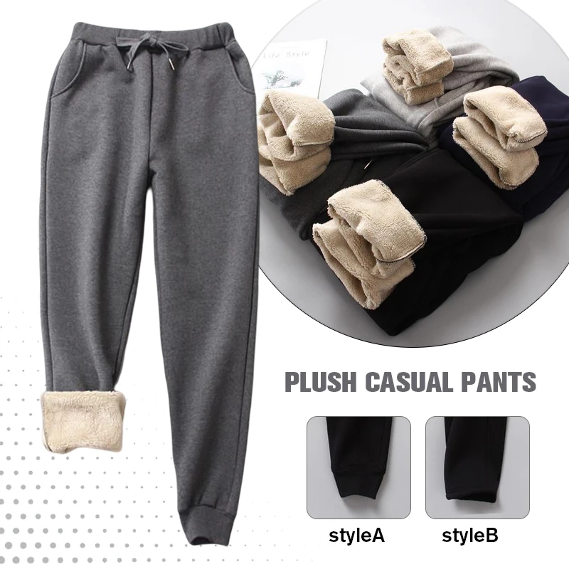 Winter Warm Fleece Sweatpants Women Casual Drawstring Pants Female High Waist Thickened Fleece Lined Pants Trousers
Winter Warm Fleece Sweatpants Women Casual Drawstring Pants Female High Waist Thickened Fleece Lined Pants Trousers
