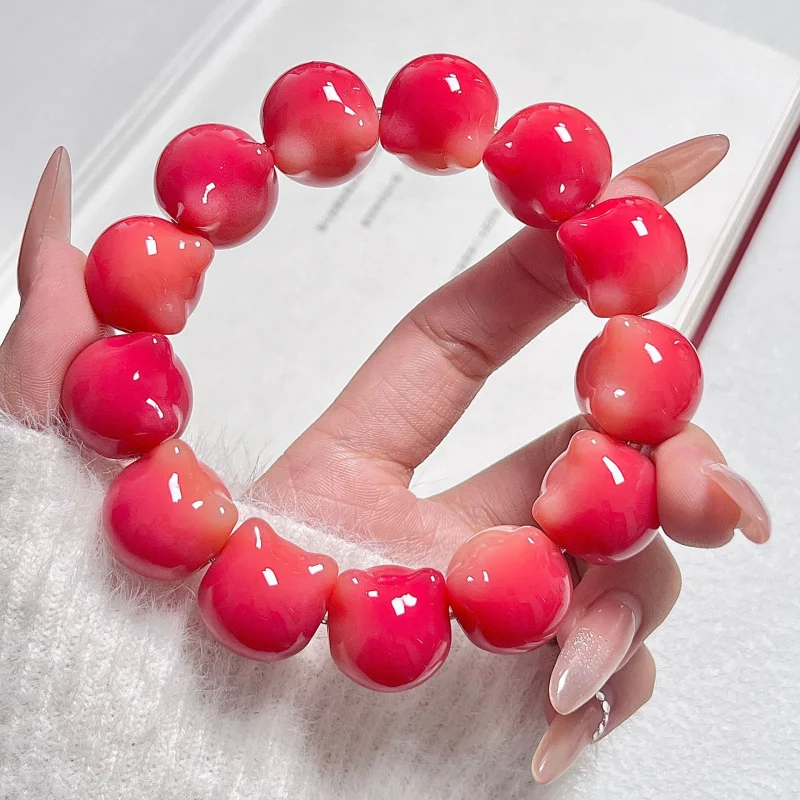 Peach Pink Floating Flowers Bodhi Bracelet Single Circle Student Jewelry
Peach Pink Floating Flowers Bodhi Bracelet Single Circle Student Jewelry