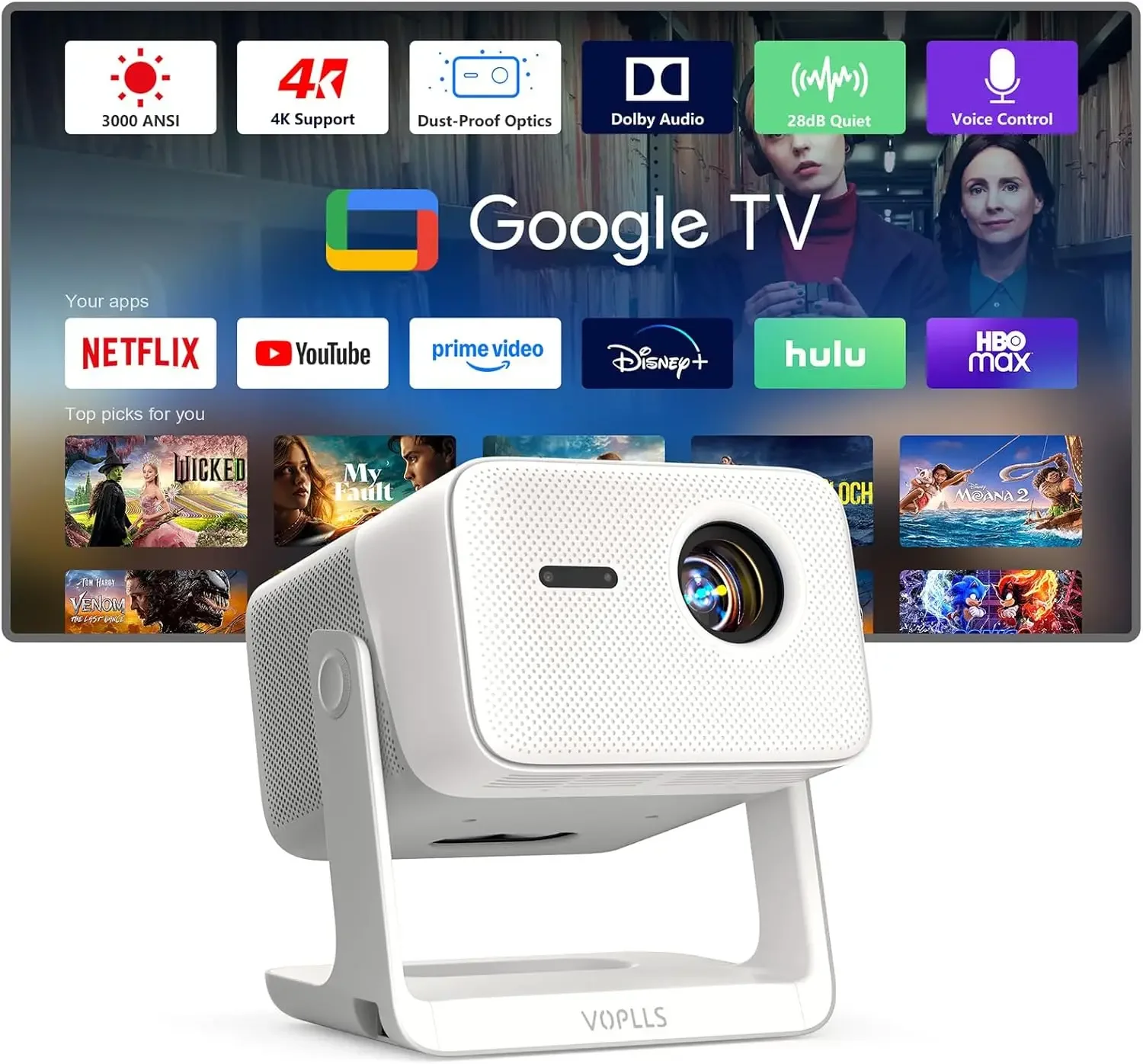 VOPLLS Outdoor Projectors with Dolby/Auto Focus, Portable Movie Phone Wireless Gaming Wifi Proyector for Bedroom/Home
VOPLLS Outdoor Projectors with Dolby/Auto Focus, Portable Movie Phone Wireless Gaming Wifi Proyector for Bedroom/Home