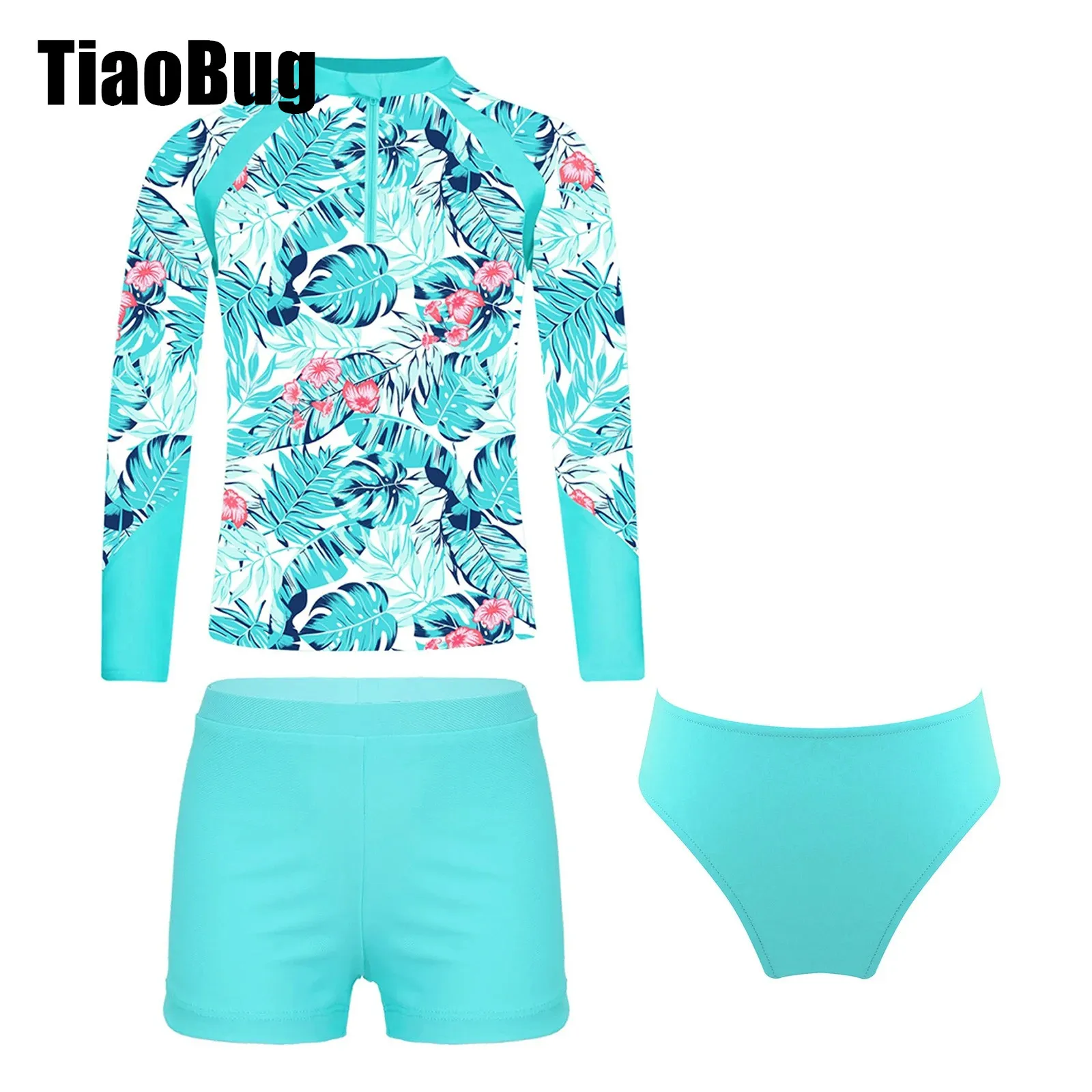 Flower Print Bathing Suit for Kids Girls Swimsuit Long Sleeve Zipper Swim Top with Swim Bottom Briefs And Swim Shorts Beach Set
Flower Print Bathing Suit for Kids Girls Swimsuit Long Sleeve Zipper Swim Top with Swim Bottom Briefs And Swim Shorts Beach Set