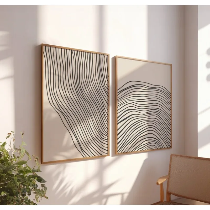 2pcs Abstract Line Art Print Set, Frameless Black and White Japandi Canvas Wall Art Posters for Living Room and Bedroom Decor
2pcs Abstract Line Art Print Set, Frameless Black and White Japandi Canvas Wall Art Posters for Living Room and Bedroom Decor