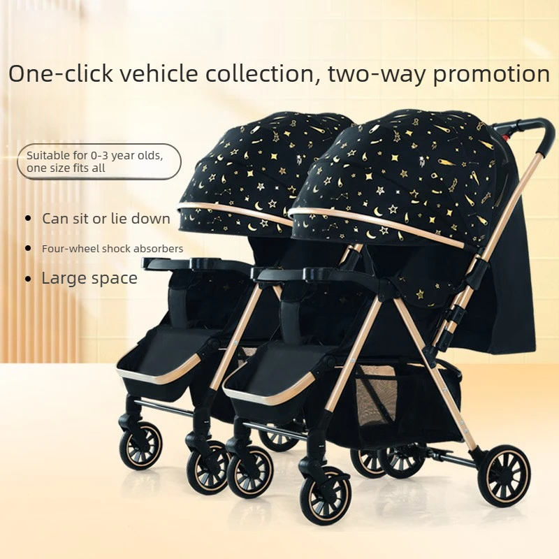 Twin Baby Stroller with Reversible Seats Shock Absorbing Wheels Compact Folding Design and Full Canopy Sun Protection
Twin Baby Stroller with Reversible Seats Shock Absorbing Wheels Compact Folding Design and Full Canopy Sun Protection
