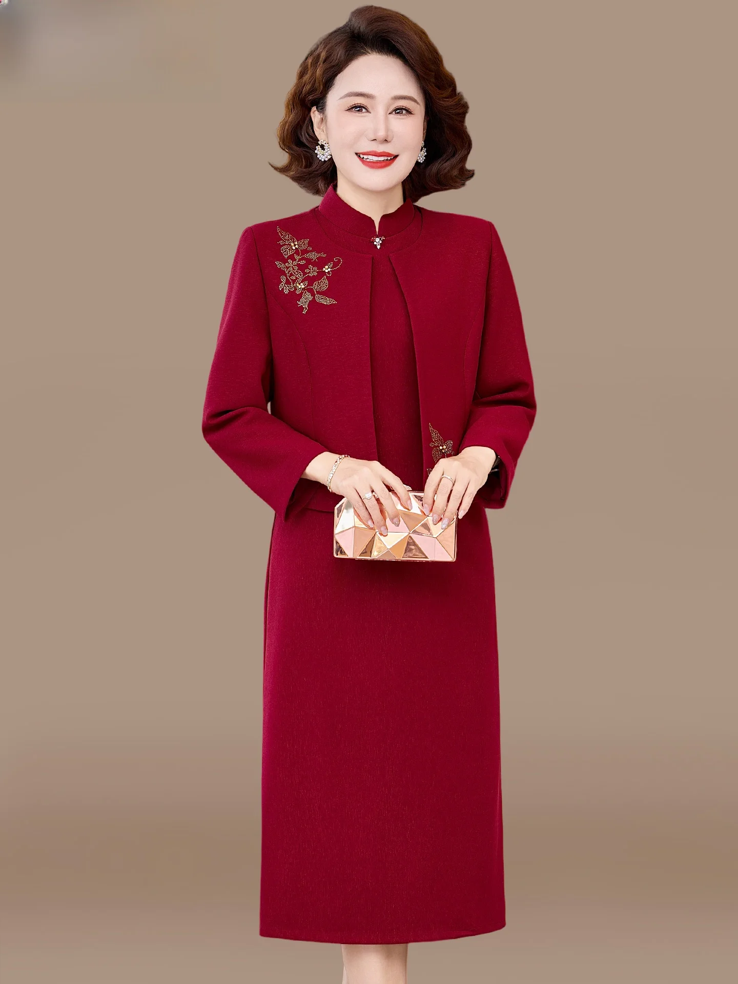 Elegant Mid-aged Women's Dress Set Wedding Celebration Mommy Outfit Spring Autumn Long Skirt Breathable Polyester Fabric Zipp...
Elegant Mid-aged Women's Dress Set Wedding Celebration Mommy Outfit Spring Autumn Long Skirt Breathable Polyester Fabric Zipp...