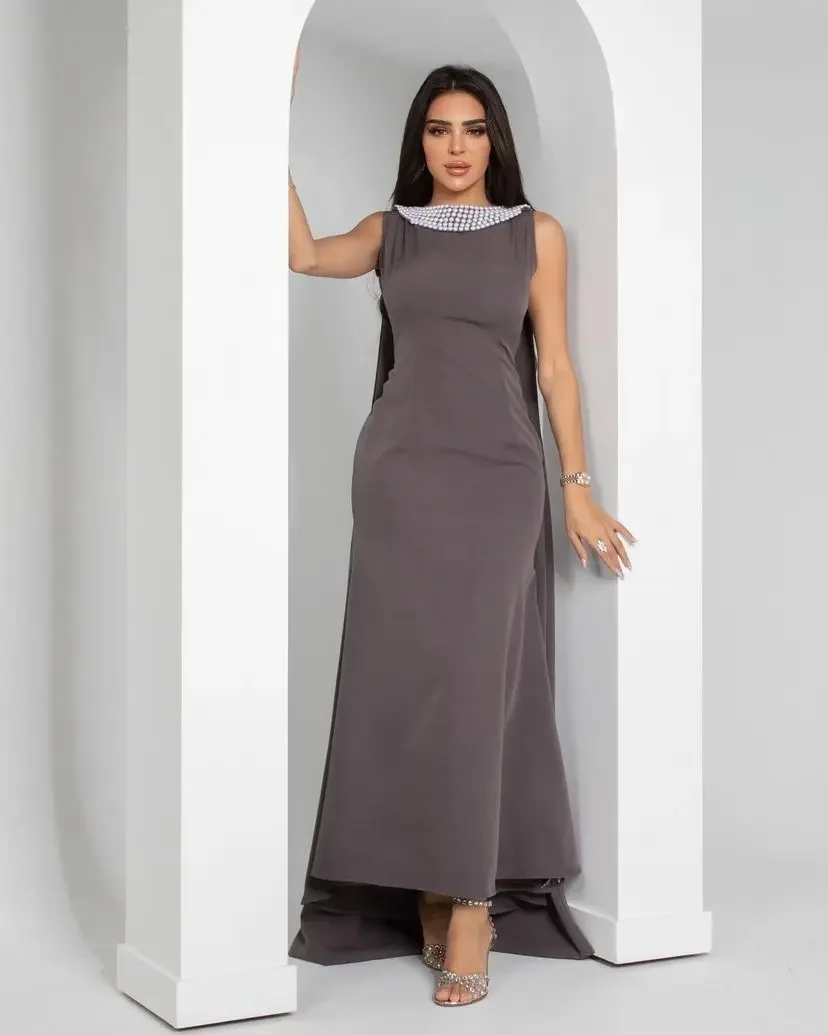 Saudi Arabia Prom Dresses Sleevesless Zipper Back Women Evening Dresses Jewel Beaded Formal Occasion Women Party Gowns2024
Saudi Arabia Prom Dresses Sleevesless Zipper Back Women Evening Dresses Jewel Beaded Formal Occasion Women Party Gowns2024