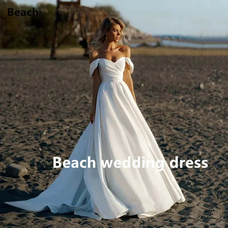 Simple Satin Wedding Dress A Line Off The Shoulder Bride Dresses Off The Shoulder Backless Wedding Party Dress 2024
Simple Satin Wedding Dress A Line Off The Shoulder Bride Dresses Off The Shoulder Backless Wedding Party Dress 2024