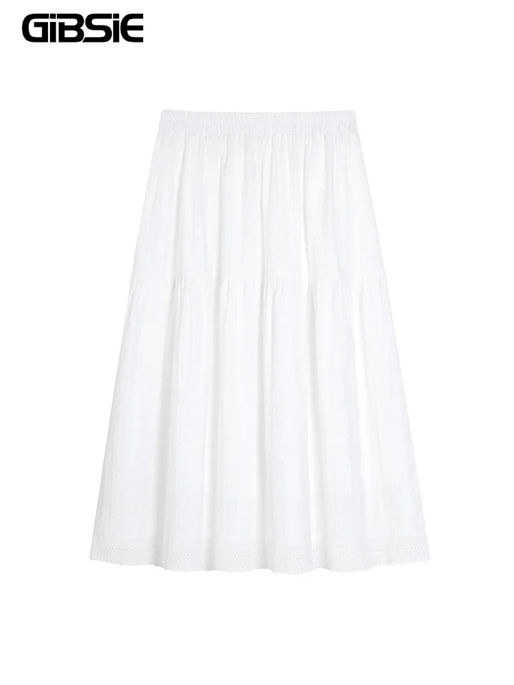 GIBSIE Plus Size High Waisted Jacquard Long Skirts Women Summer Sweet Casual Vacation Solid Color Big Swing A-line Skirt New
GIBSIE Plus Size High Waisted Jacquard Long Skirts Women Summer Sweet Casual Vacation Solid Color Big Swing A-line Skirt New