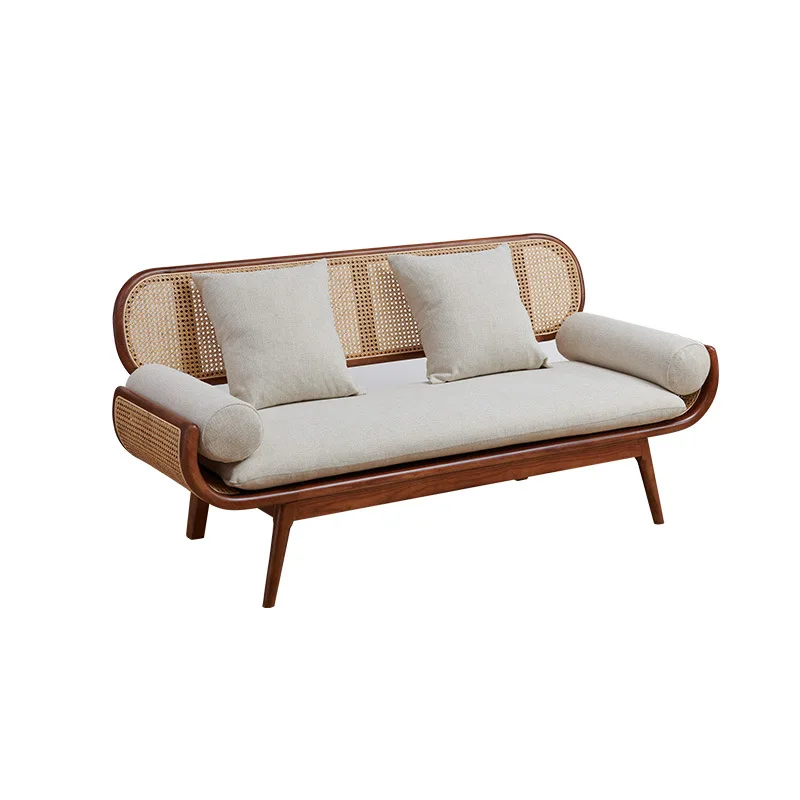 New Chinese solid wood sofa simple rattan backrest small apartment living room s ofa winter
New Chinese solid wood sofa simple rattan backrest small apartment living room s ofa winter