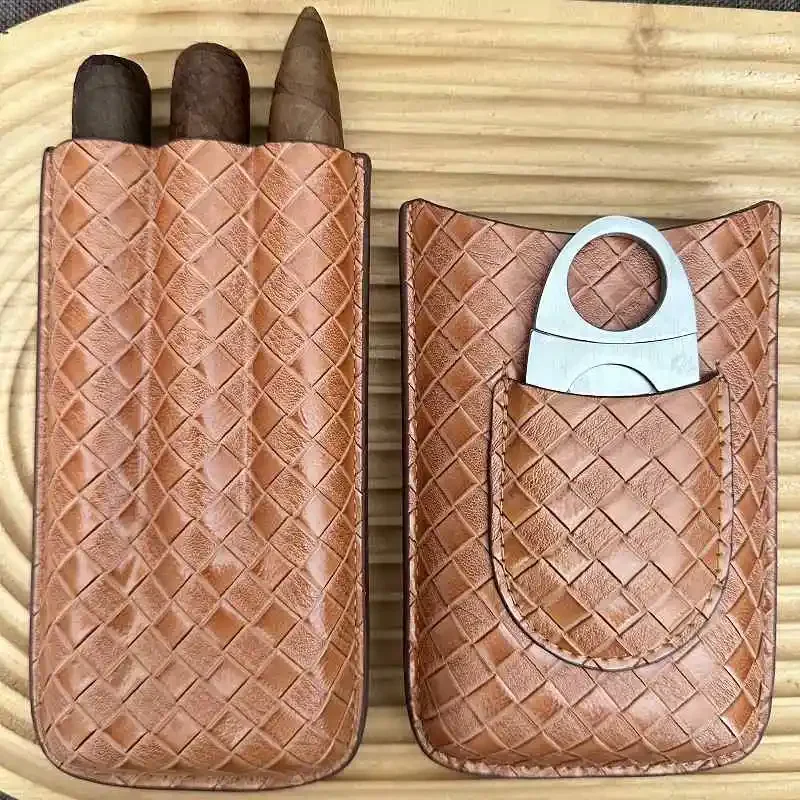 Durable Leather Case Holder 3 Tube Travel Brown Cigar Cedar Humidor With Cutter 91
Durable Leather Case Holder 3 Tube Travel Brown Cigar Cedar Humidor With Cutter 91