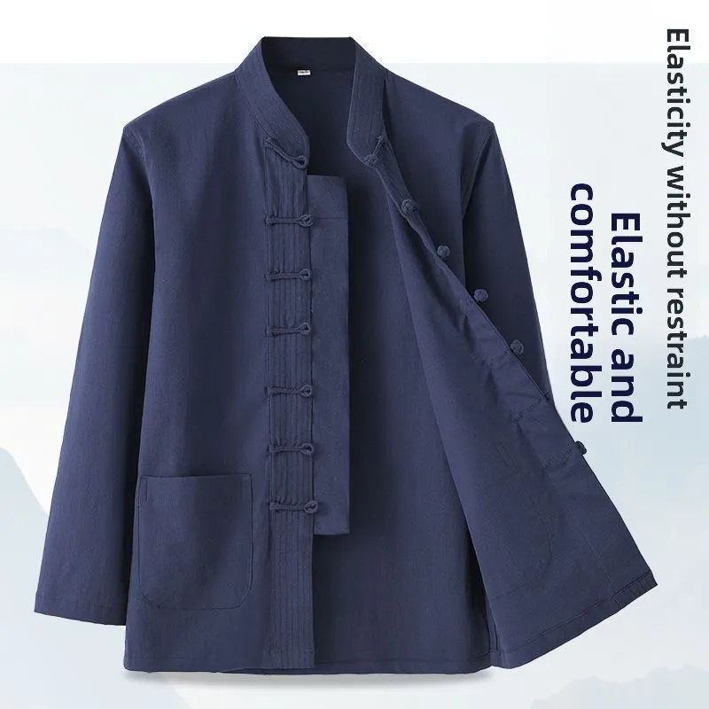 Spring Autumn Pure Cotton Elastic Collar Retro irt Chinese Sle Men's Tang Suit Traditional Long Sve Casual Top
Spring Autumn Pure Cotton Elastic Collar Retro irt Chinese Sle Men's Tang Suit Traditional Long Sve Casual Top