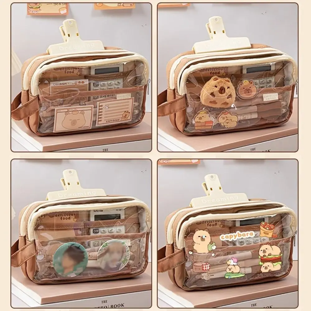 Creative Capybara Pen Case 5 Layers Large Capacity Cartoon Pencil Box with Front Pocket Cute Zipper Pencil Pouch School Supplies
Creative Capybara Pen Case 5 Layers Large Capacity Cartoon Pencil Box with Front Pocket Cute Zipper Pencil Pouch School Supplies