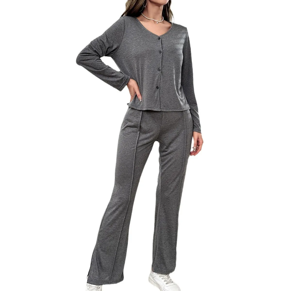 Ladies' Sleepwear, Autumn And Winter Cardigans, Long Sleeved Shirts, Split Pants, Home Clothes That Can Be Worn Outside
Ladies' Sleepwear, Autumn And Winter Cardigans, Long Sleeved Shirts, Split Pants, Home Clothes That Can Be Worn Outside