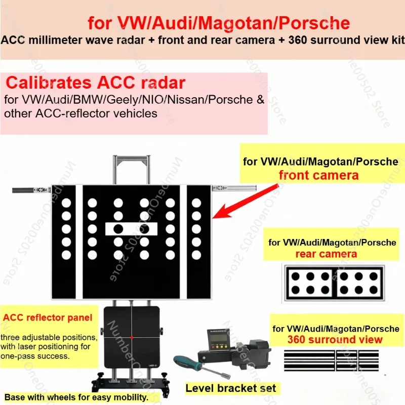 Universal ADAS Calibration Tool for VW Audi Porsche with ACC mmWave Radar Front Rear Camera and 360 Surround View Calibration
Universal ADAS Calibration Tool for VW Audi Porsche with ACC mmWave Radar Front Rear Camera and 360 Surround View Calibration