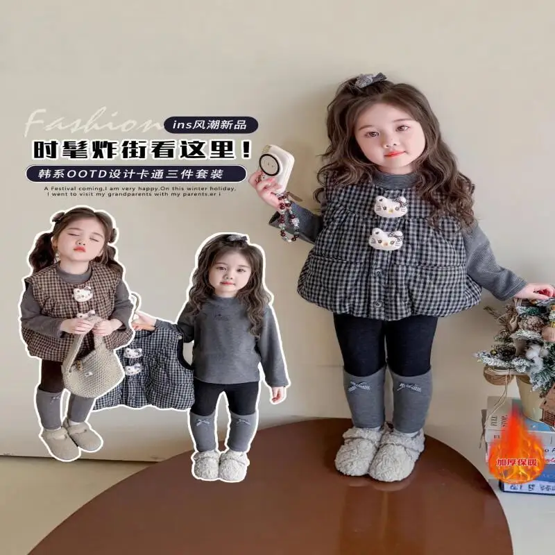 Sanrio Hello Kitty Kawaii Loungewear Set Girl Y2K Anime Children's Clothing Student Clothes Winter Vest Jackets Three-Piece Set
Sanrio Hello Kitty Kawaii Loungewear Set Girl Y2K Anime Children's Clothing Student Clothes Winter Vest Jackets Three-Piece Set