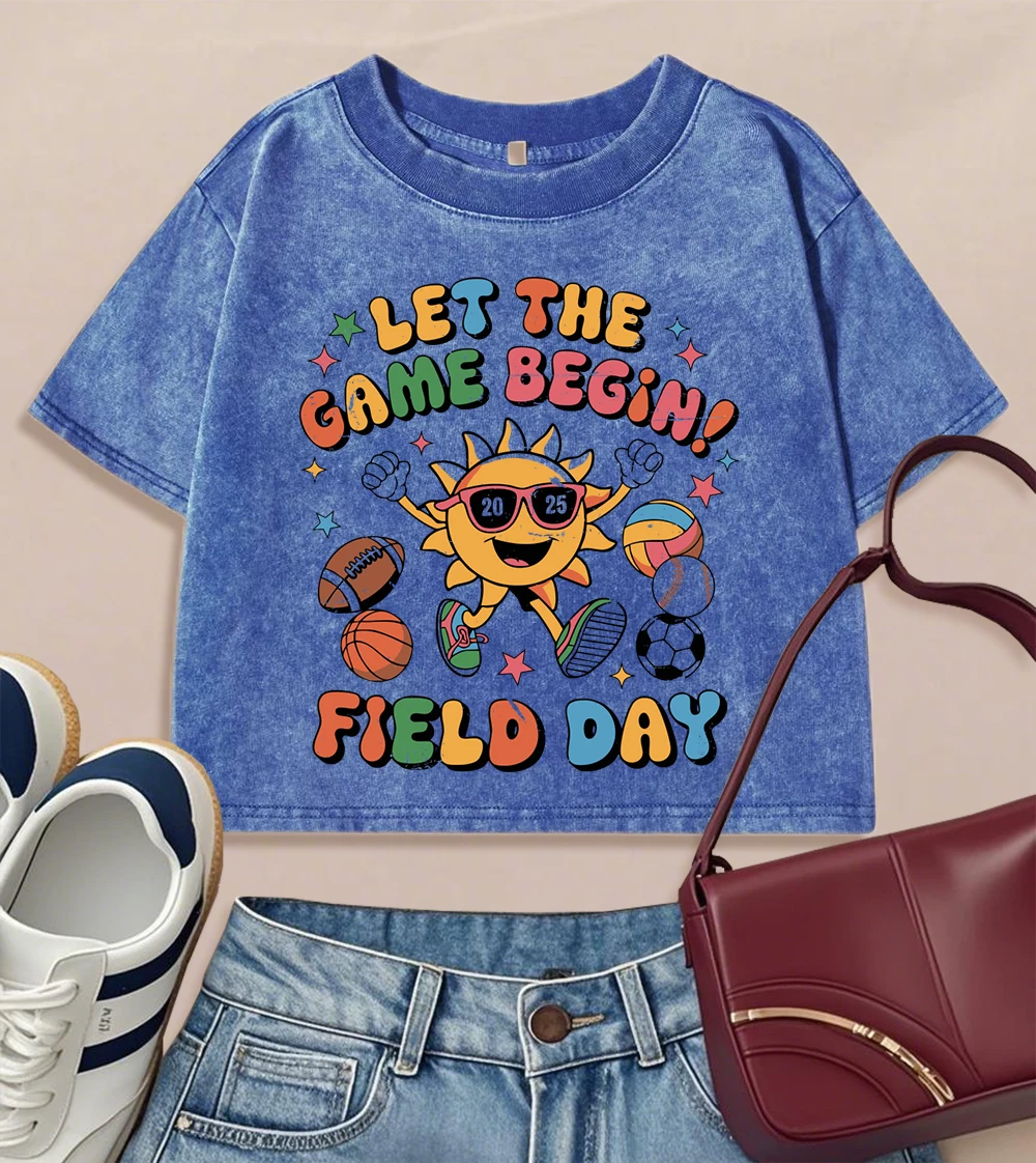 Let The Game Beging Field Day Print Washed Crop T Shirt Women Slim Casual T-Shirts Cotton Vintage Top Summer Y2K Clothes
Let The Game Beging Field Day Print Washed Crop T Shirt Women Slim Casual T-Shirts Cotton Vintage Top Summer Y2K Clothes