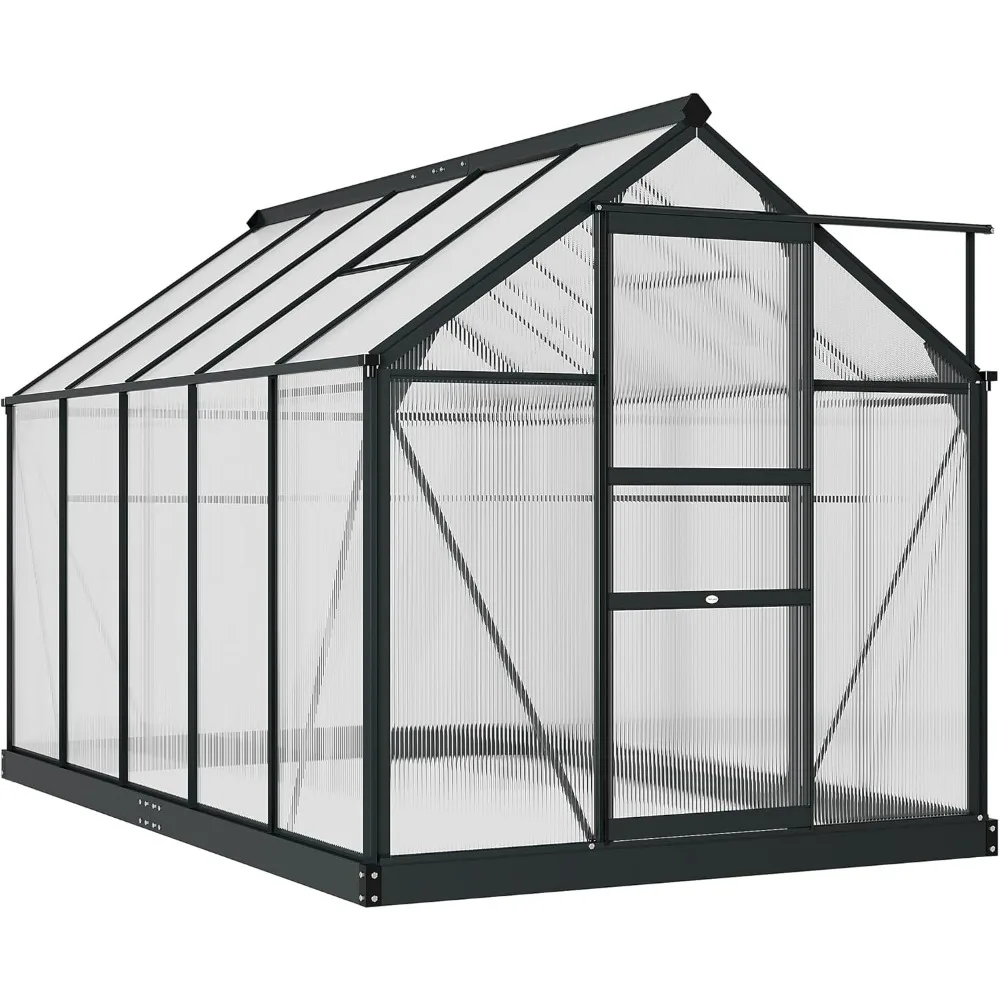 Садовые теплицы 6 'X 10' X 6,5 ', сверхпрочная алюминиевая с дождевым желобом, вентиляционная и раздвижная дверь, комплект для теплиц
Садовые теплицы 6 'X 10' X 6,5 ', сверхпрочная алюминиевая с дождевым желобом, вентиляционная и раздвижная дверь, комплект для теплиц