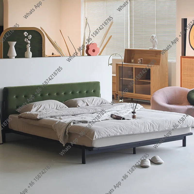 Nordic 1.5 meters solid wood bed, American light luxury small apartment, upholstered master bedroom, double bed, wedding bed, ch
Nordic 1.5 meters solid wood bed, American light luxury small apartment, upholstered master bedroom, double bed, wedding bed, ch
