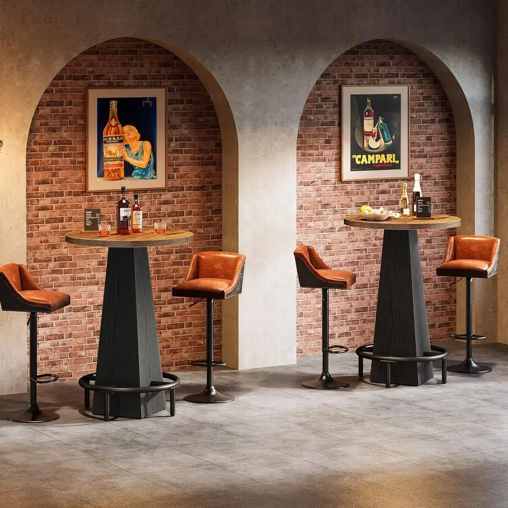 Round Bar Table Set of 2, 37.4 High Round Pub Table Bistro Table for Small Bars, Dining Room, Kitchen, Brown and Black Only Tab
Round Bar Table Set of 2, 37.4 High Round Pub Table Bistro Table for Small Bars, Dining Room, Kitchen, Brown and Black Only Tab