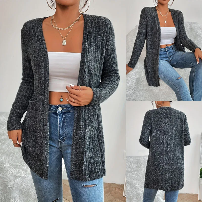 Autumn And Winter New Solid Color Casual Fashion Knitted Cardigan Pocket Long Sleeve Jacket Sweater
Autumn And Winter New Solid Color Casual Fashion Knitted Cardigan Pocket Long Sleeve Jacket Sweater