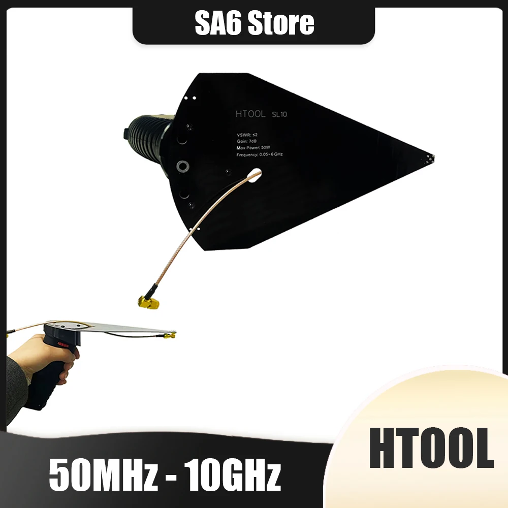 SA6 SL10 Antenna 50MHz~10GHz Logarithmic Periodic Directional Measurement Test Antenna With Handle Broadband Handheld HTOOL
SA6 SL10 Antenna 50MHz~10GHz Logarithmic Periodic Directional Measurement Test Antenna With Handle Broadband Handheld HTOOL
