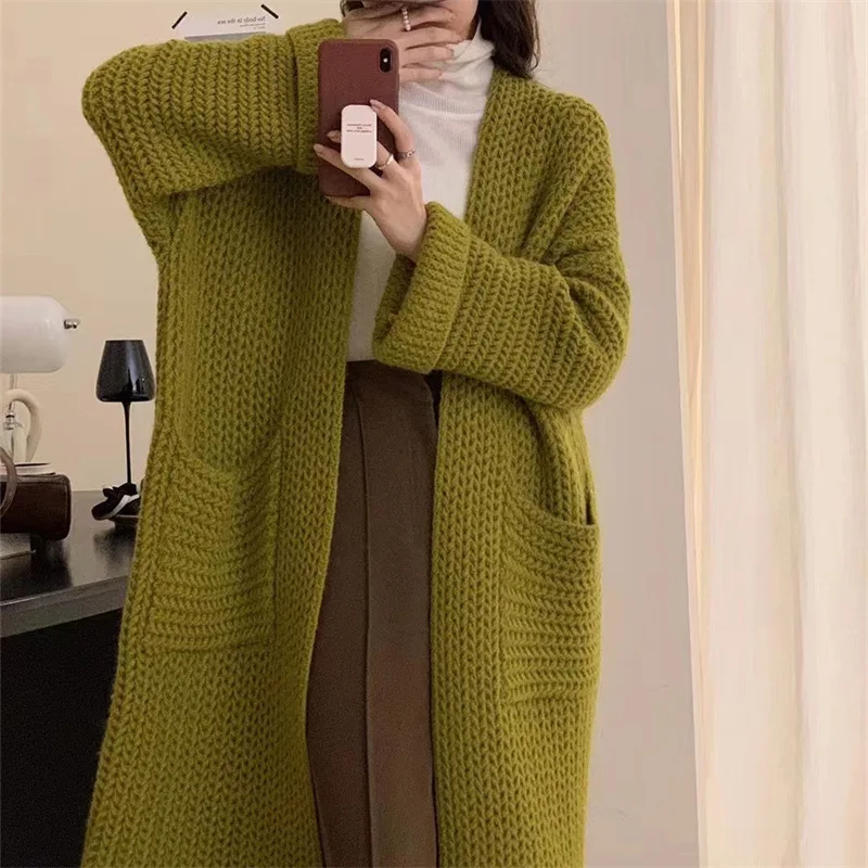 Spring Autumn Long Cardigan Women Long Sleeve Pocket Solid Color Sweater Coat Korean Casual Fashion Loose Knit Jacket
Spring Autumn Long Cardigan Women Long Sleeve Pocket Solid Color Sweater Coat Korean Casual Fashion Loose Knit Jacket