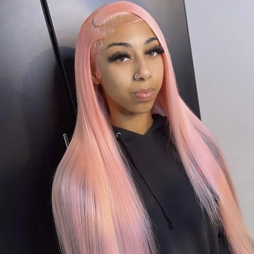 Rose Pink hd lace front wig human hair Glueless Straight brazilian Wigs 13x6 transparent Lace Frontal for Women Choice Cosplay
Rose Pink hd lace front wig human hair Glueless Straight brazilian Wigs 13x6 transparent Lace Frontal for Women Choice Cosplay