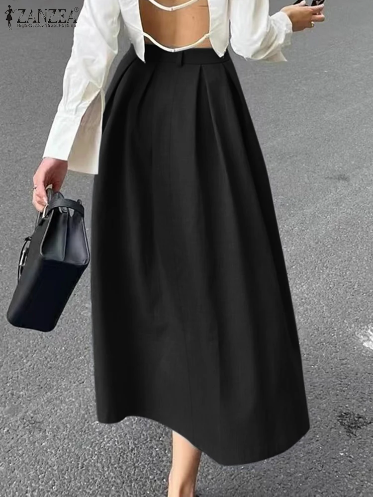 ZANZEA Women Pleating Commuting Overskirts Korean New Solid Skirt Casual A- Line Midi Skirt Office Lady High-Waisted Jupes 2025
ZANZEA Women Pleating Commuting Overskirts Korean New Solid Skirt Casual A- Line Midi Skirt Office Lady High-Waisted Jupes 2025